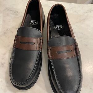 STS Men's Two Tone Non Slip Leather Loafers Shoes
